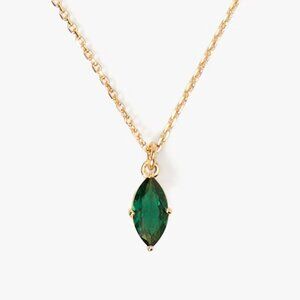NEW Kate Spade Solitare Necklace with Emerald "Green Crystal Drop, Brand New NWT